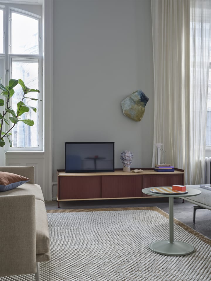 Sofa 3-osobowa Outline tkanina, Ecriture 240-Polished Aluminum Muuto