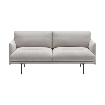 Sofa Outline Soft  - Clay 12-czarne nogi, 2-osobowa - Muuto
