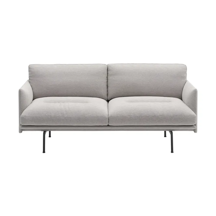 Sofa Outline Soft  - Clay 12-czarne nogi, 2-osobowa - Muuto