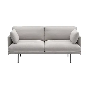 Sofa Outline Soft  - Clay 12-czarne nogi, 2-osobowa - Muuto