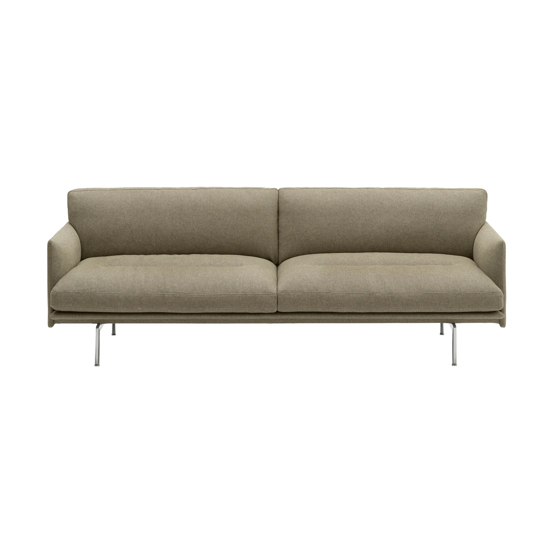 Sofa Outline Soft , Clay 15-aluminiowe nogi, 3-osobowa Muuto