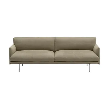 Sofa Outline Soft  - Clay 15-aluminiowe nogi, 3-osobowa - Muuto