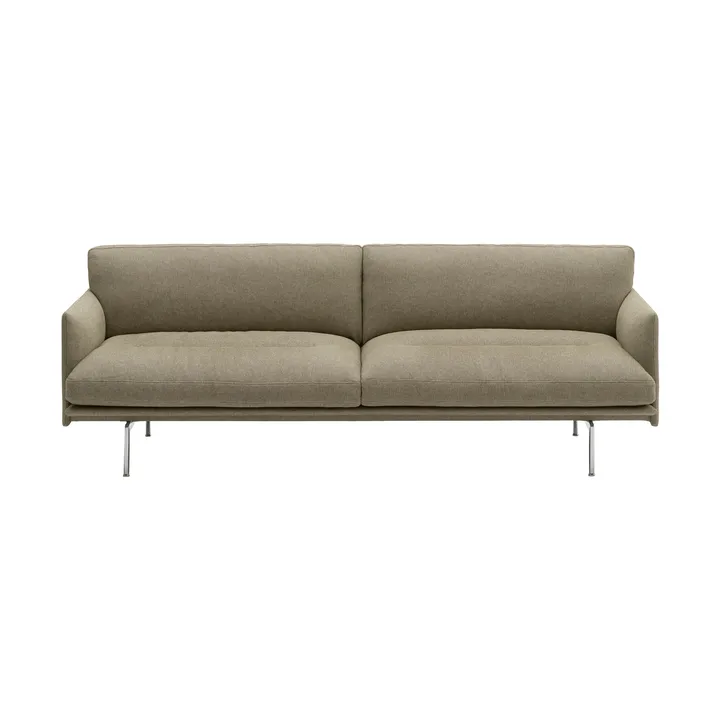 Sofa Outline Soft  - Clay 15-aluminiowe nogi, 3-osobowa - Muuto