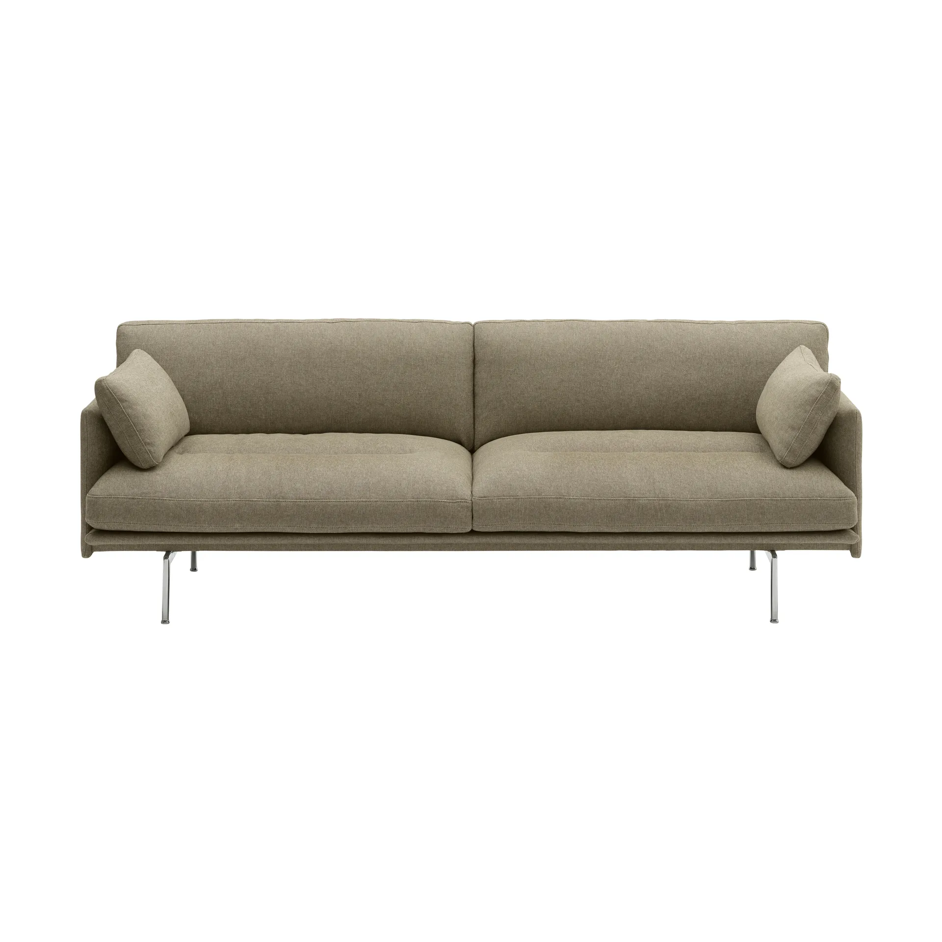 Sofa Outline Soft , Clay 15-aluminiowe nogi, 3-osobowa Muuto