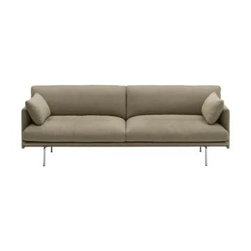 Sofa Outline Soft  - Clay 15-aluminiowe nogi, 3-osobowa - Muuto