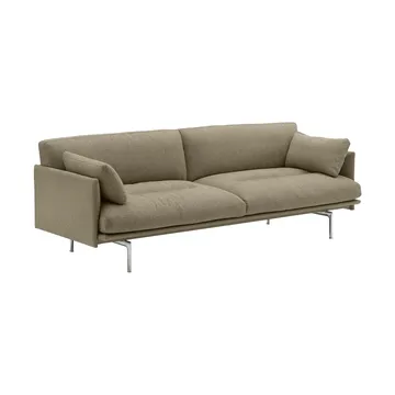 Sofa Outline Soft  - Clay 15-aluminiowe nogi, 3-osobowa - Muuto