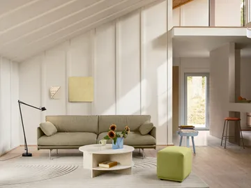 Sofa Outline Soft  - Clay 15-aluminiowe nogi, 3-osobowa - Muuto