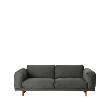 Sofa Rest - 2-sits-remix 163 grey-dębowe nogi - Muuto