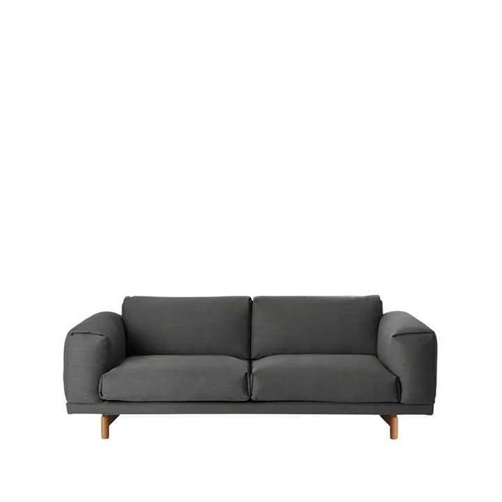 Sofa Rest - 2-sits-remix 163 grey-dębowe nogi - Muuto