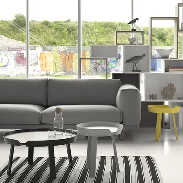 Sofa Rest - 2-sits tkanina steelcut trio ii 133 light grey-dębowe nogi - Muuto