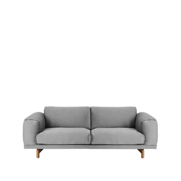 Sofa Rest - 2-sits tkanina steelcut trio ii 133 light grey-dębowe nogi - Muuto