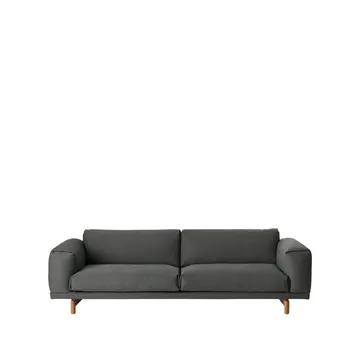 Sofa Rest - 3-sits-remix 163 grey-dębowe nogi - Muuto