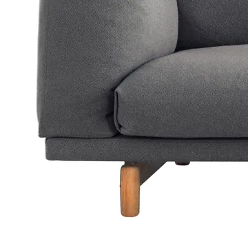 Sofa Rest - 3-sits tkanina steelcut trio 515 różowy, dębowe nogi - Muuto