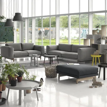 Sofa Rest - 3-sits tkanina steelcut trio ii 133 light grey-dębowe nogi - Muuto