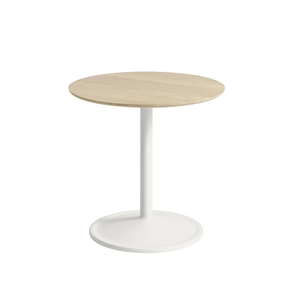 Soft stolik boczny Ø48cm, Oak-Off white H: 48 cm Muuto