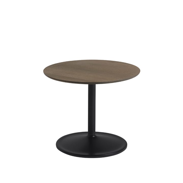 Soft stolik boczny Ø48cm - Smoked oak-Black H: 40 cm - Muuto