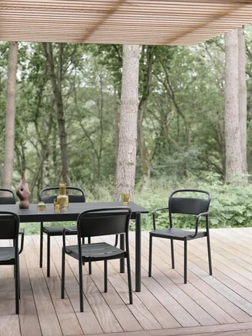 Stół Linear steel table 220x90 cm - Czarny (RAL 7021) - Muuto