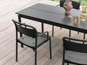 Stół Linear steel table 220x90 cm - Czarny (RAL 7021) - Muuto