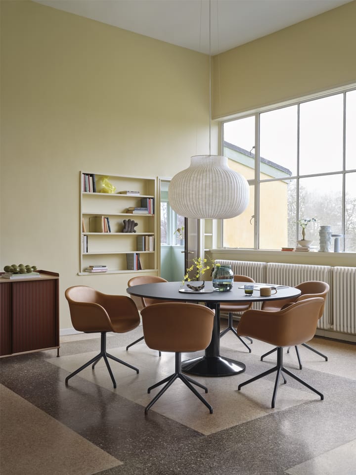 Stół na jednej nodze Midst Ø160 cm, Black Linoleum-Black Muuto