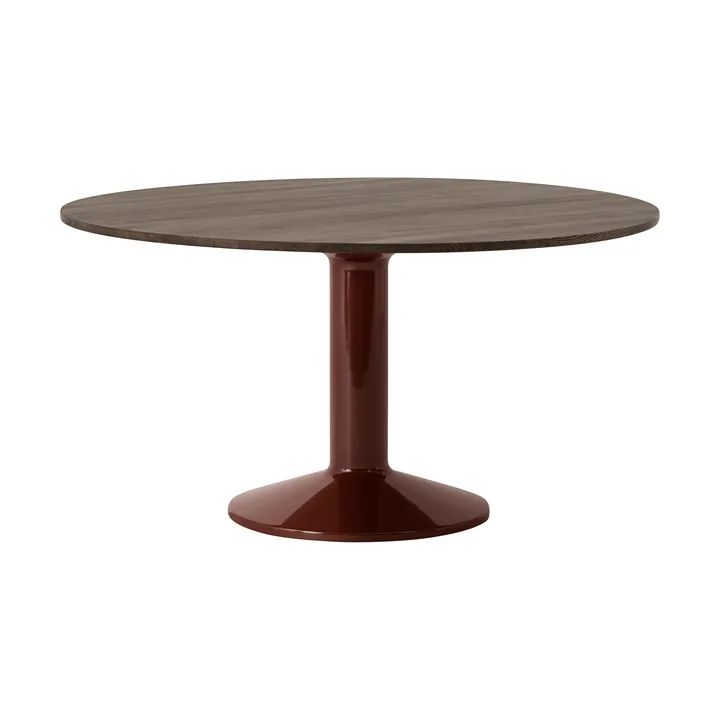 Stół na jednej nodze Midst - Dark oiled oak-dark red, Ø140 cm - Muuto