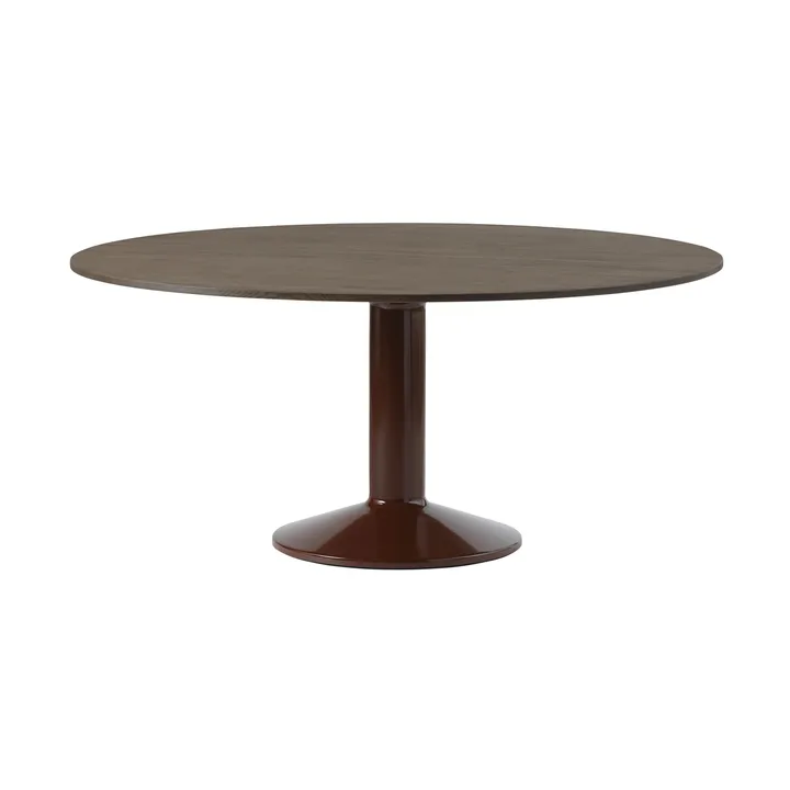 Stół na jednej nodze Midst - Dark oiled oak-dark red, Ø160 cm - Muuto