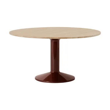 Stół na jednej nodze Midst - Oiled oak-dark red, Ø140 cm - Muuto
