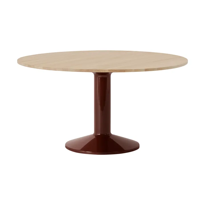 Stół na jednej nodze Midst - Oiled oak-dark red, Ø140 cm - Muuto