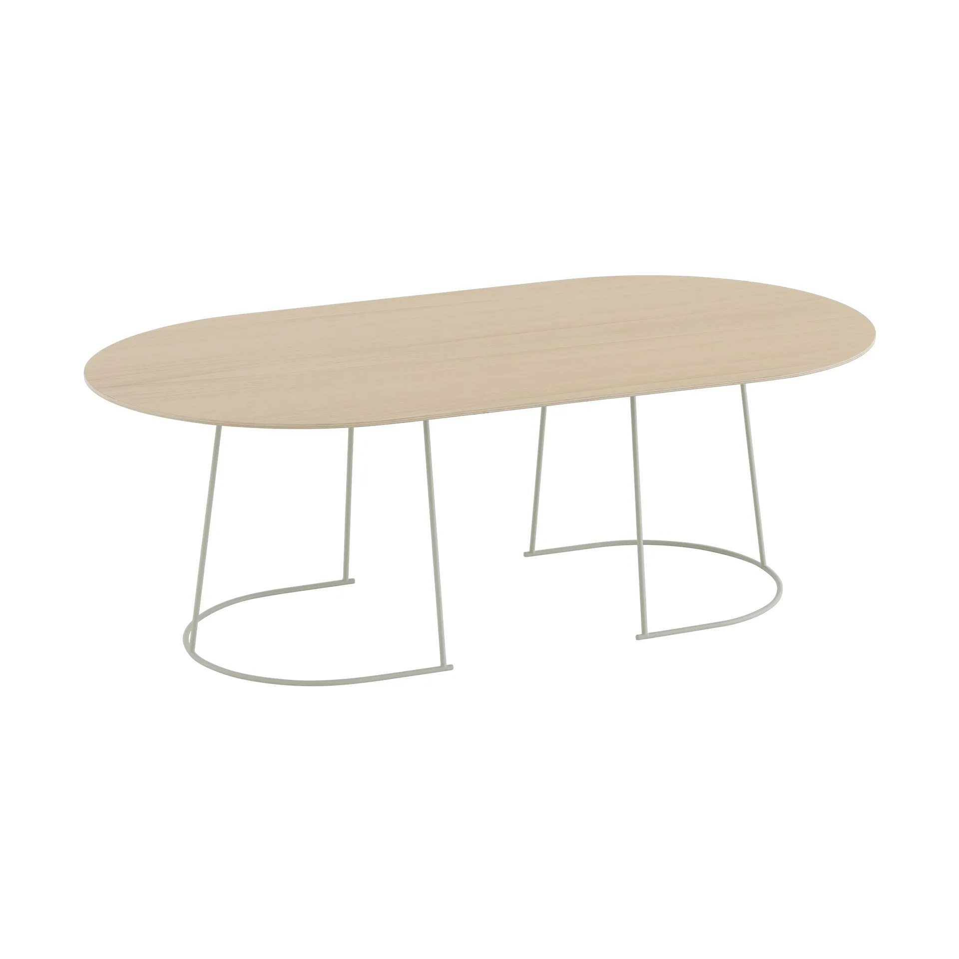 Stolik kawowy Airy, duży, Lakierowany fornir dębowy-off white Muuto