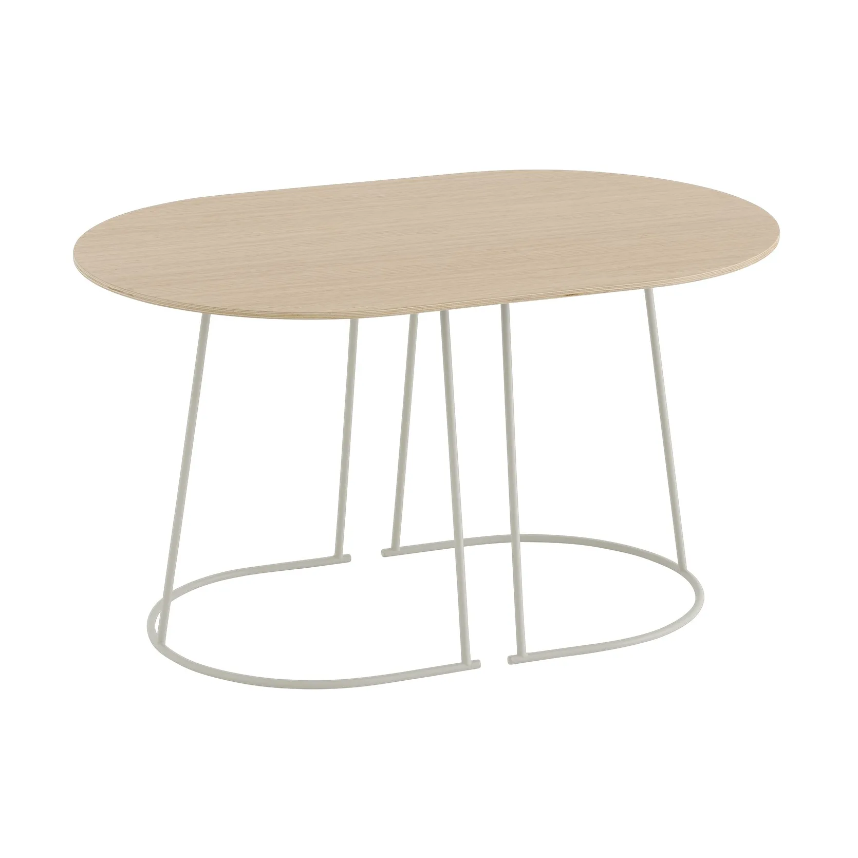 Stolik kawowy Airy, mały, Lakierowany fornir dębowy-off white Muuto