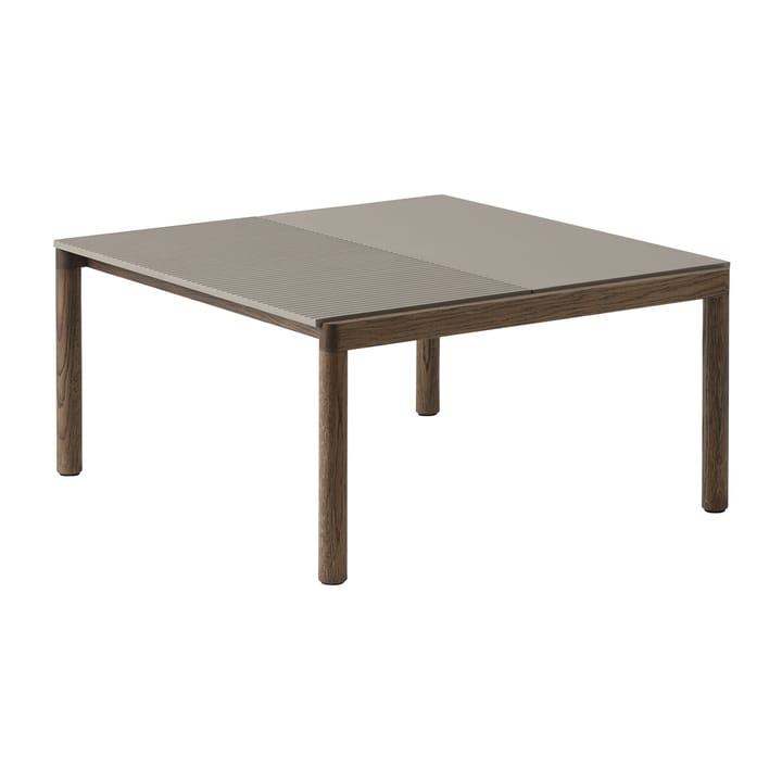 Stolik kawowy Couple 1 Plain-1 Wavy 80x84x40 cm - Taupe-dark oiled oak - Muuto