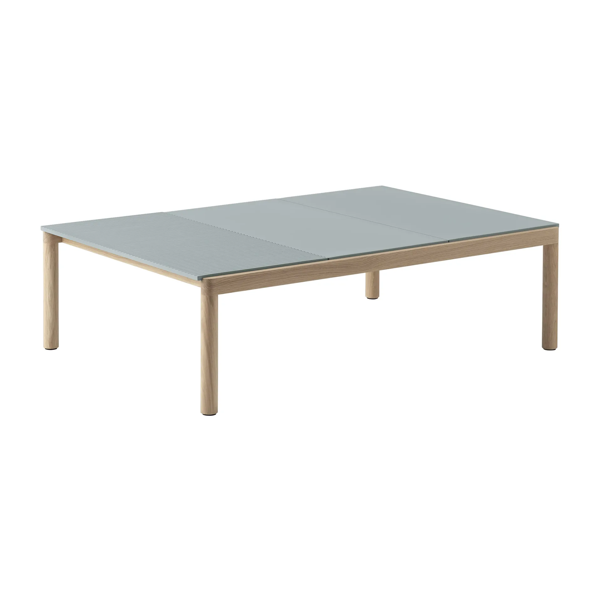 Stolik kawowy Couple 2 Plain-1 Wavy 120x84x35 cm, Pale blue-oak Muuto