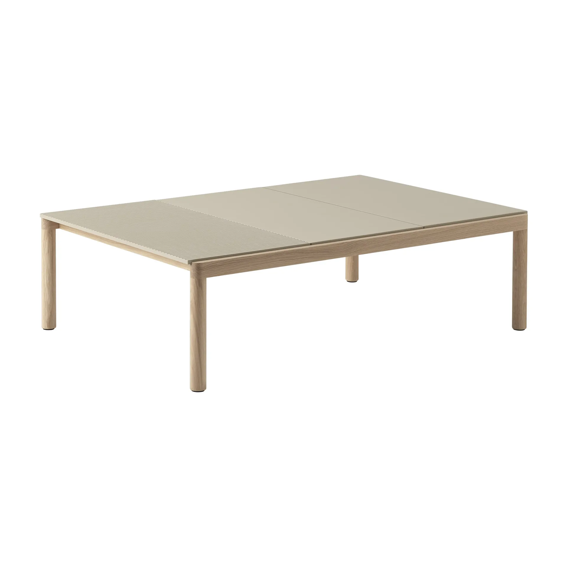 Stolik kawowy Couple 2 Plain-1 Wavy 120x84x35 cm, Sand-oak Muuto