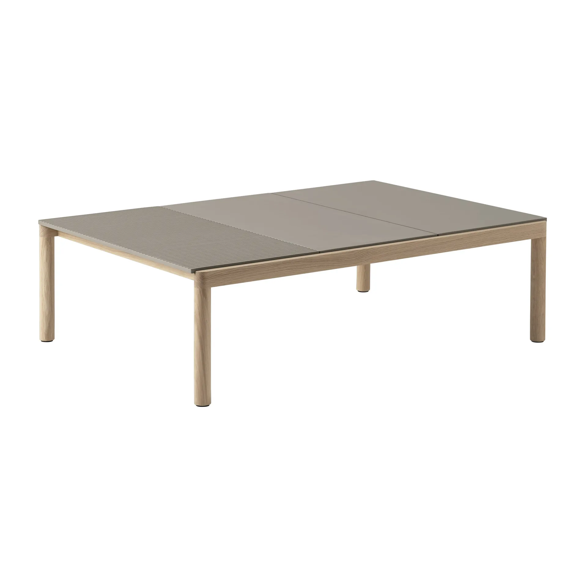 Stolik kawowy Couple 2 Plain-1 Wavy 120x84x35 cm, Taupe-oak Muuto