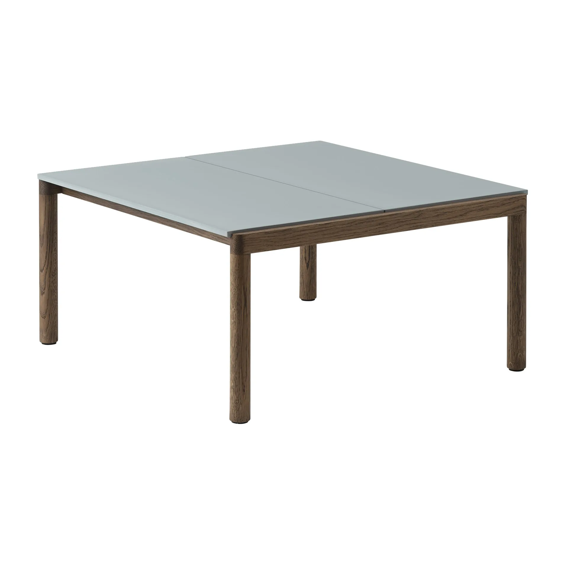 Stolik kawowy Couple 2 Plain 80x84x40 cm, Pale blue-dark oiled oak Muuto