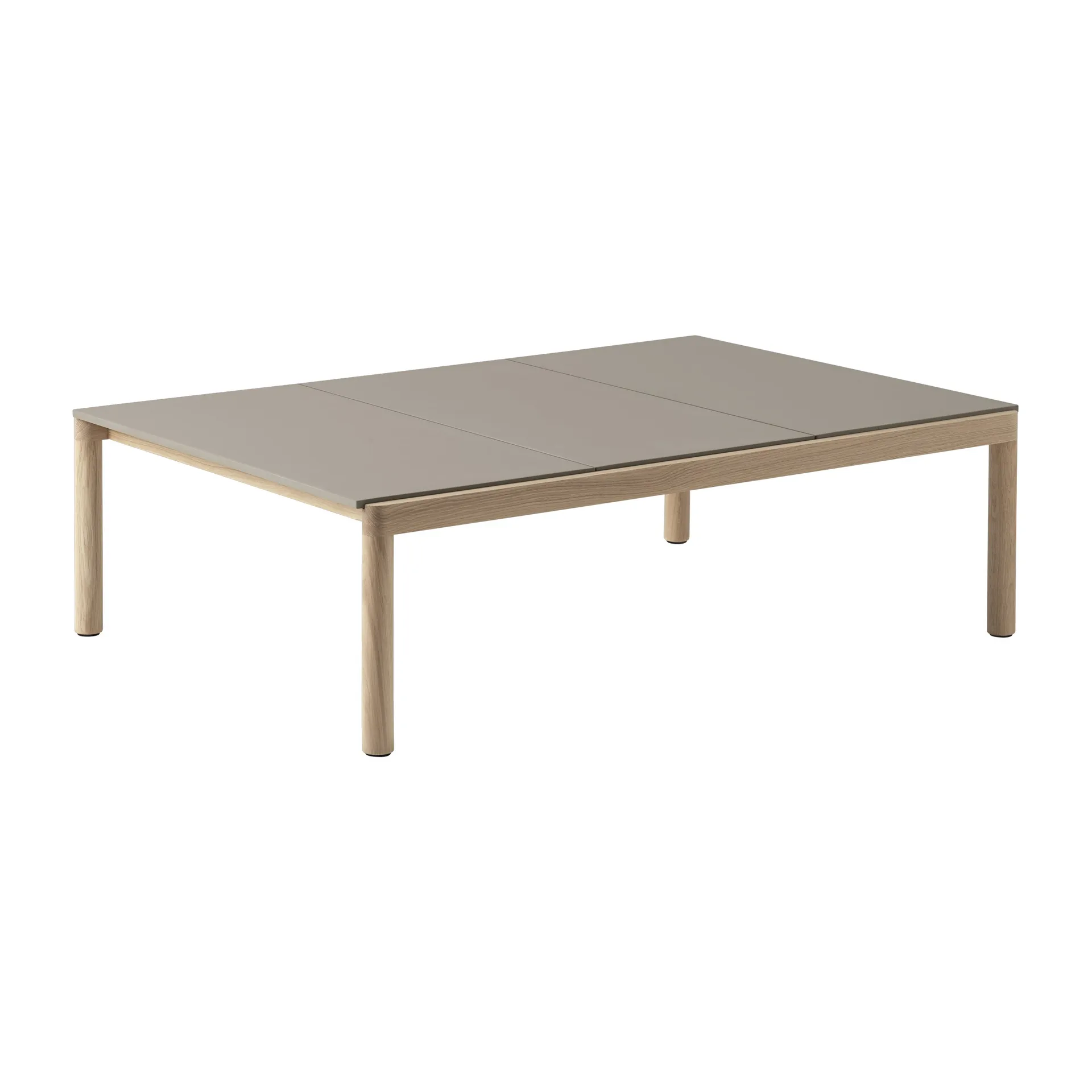 Stolik kawowy Couple 3 Plain 120x84x35 cm, Taupe-oak Muuto