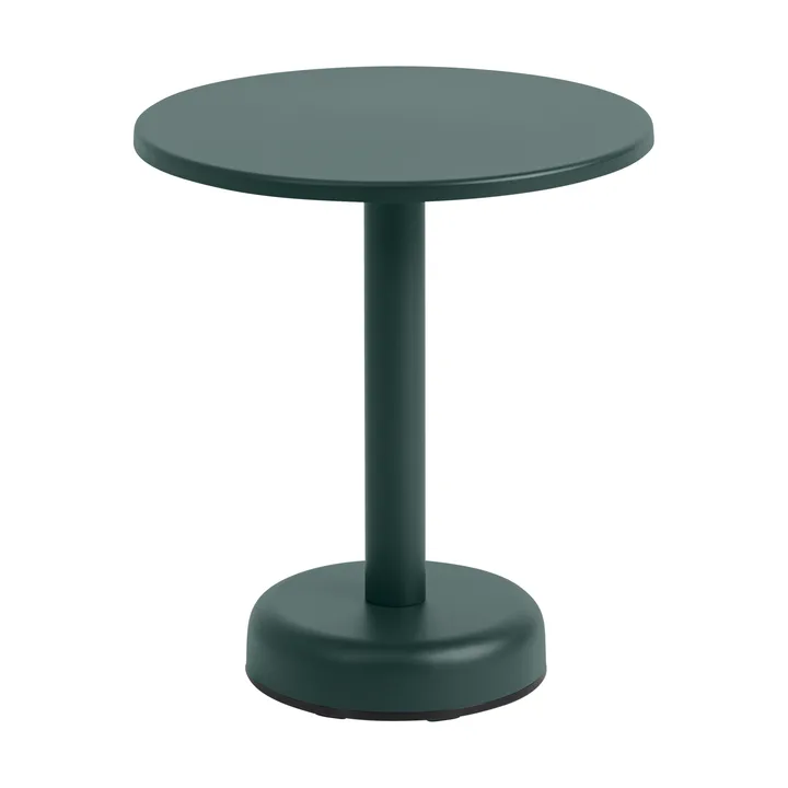Stolik kawowy Linear Steel - Dark green, Ø42x47 cm - Muuto