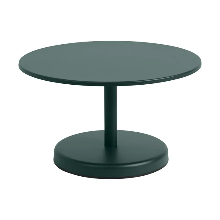 Stolik kawowy Linear Steel - Dark green, Ø70x40 cm - Muuto