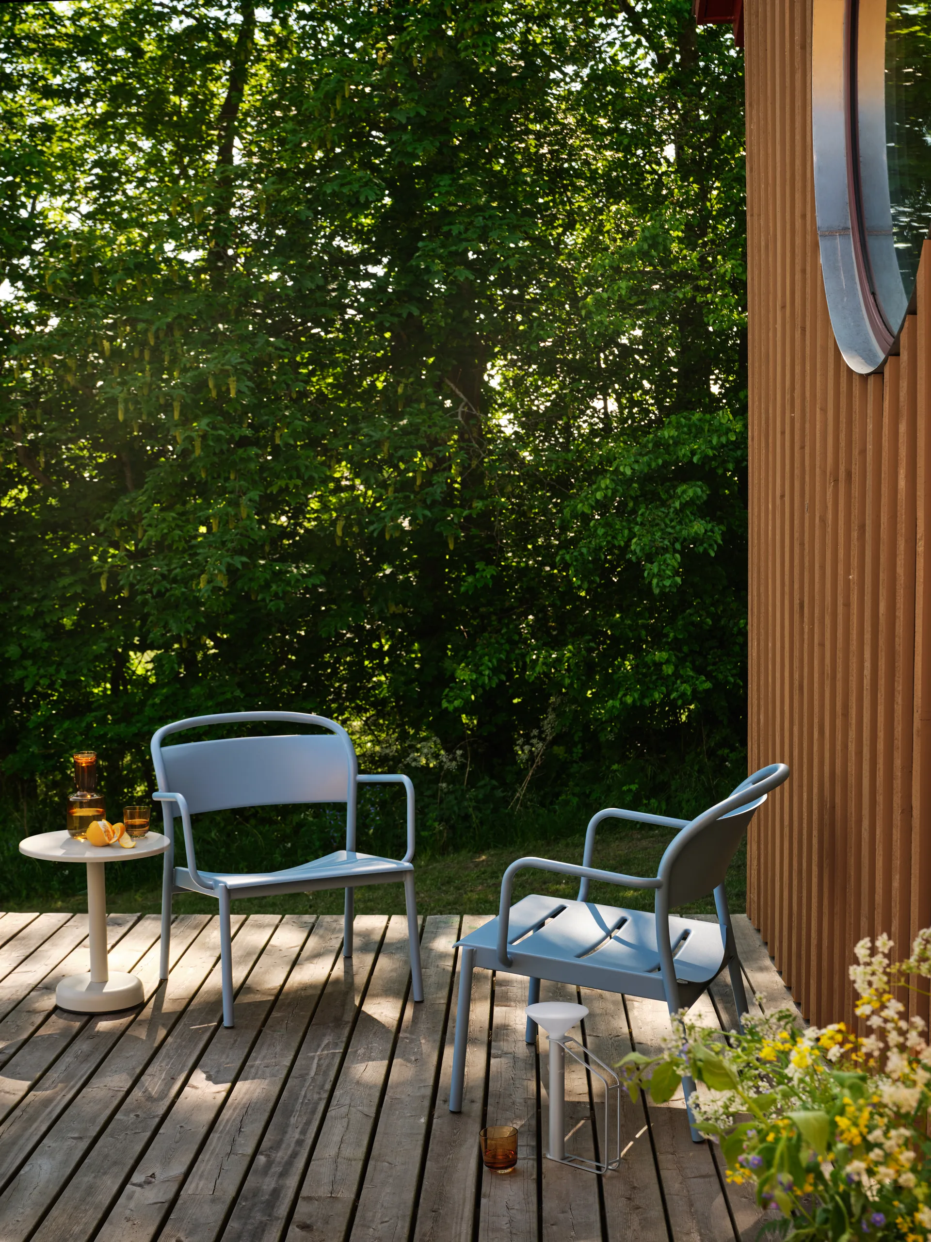 Stolik kawowy Linear Steel, Grey, Ø42x47 cm Muuto