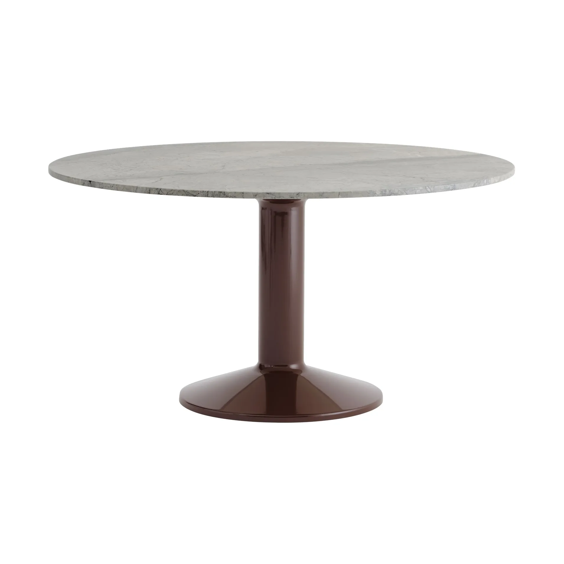 Stolik kawowy Midst, Szary marmur-ciemny czerwony, Ø140 cm Muuto