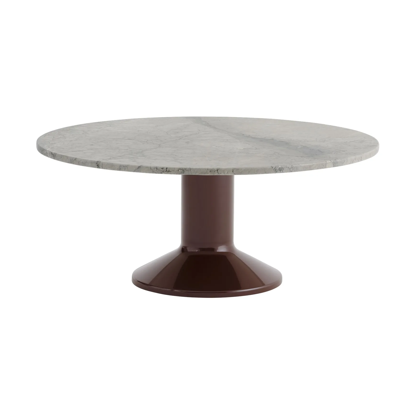Stolik kawowy Midst, Szary marmur-ciemny czerwony, Ø90 cm Muuto