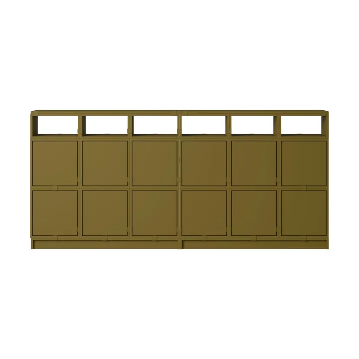 System modułowy Stacked sideboard konfiguracja 1 - Brown green - Muuto