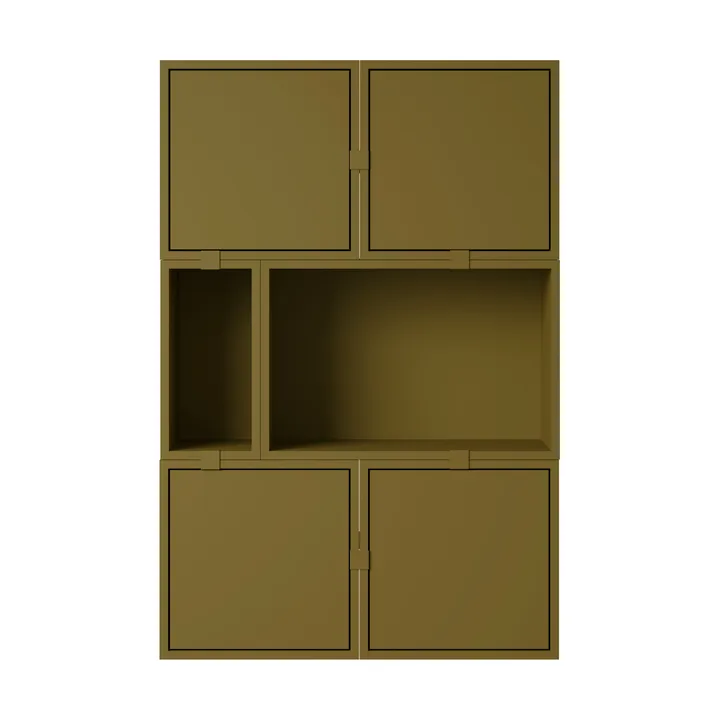 System modułowy Stacked sideboard konfiguracja 4 - Brown green - Muuto