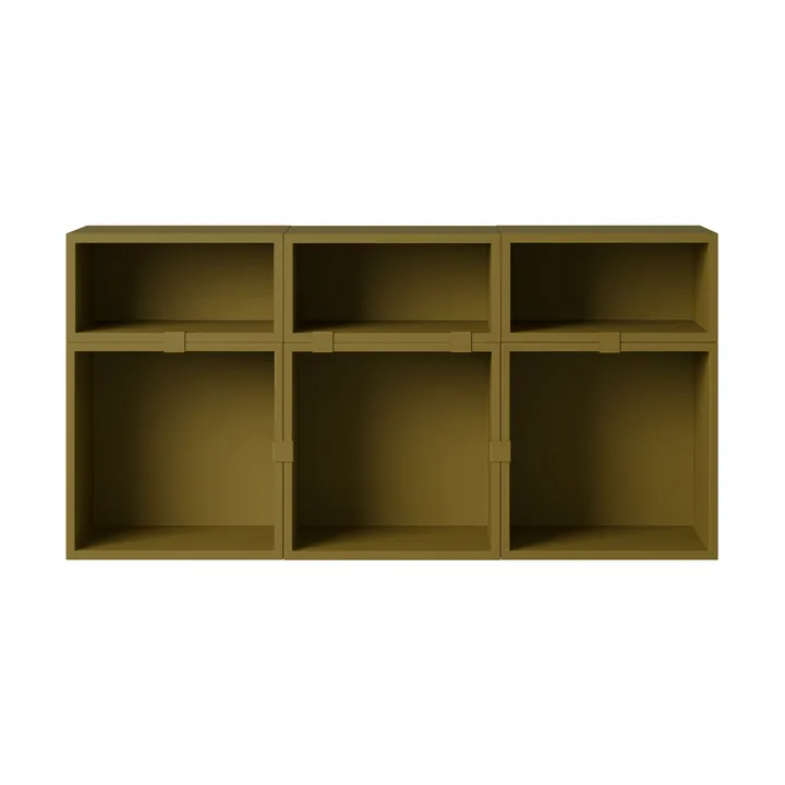System modułowy Stacked sideboard konfiguracja 5 - Brown green - Muuto