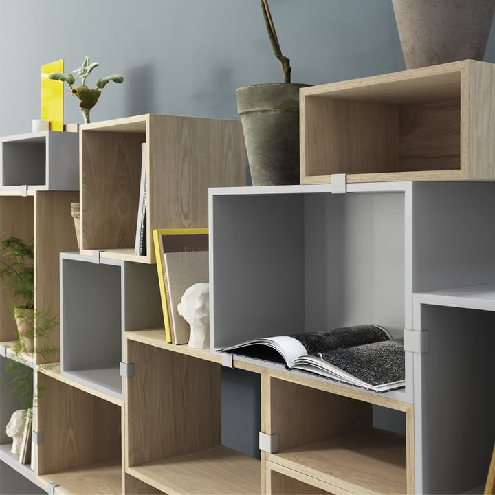System półek Stacked 2.0 z tylną ścianką, duży, dąb Muuto