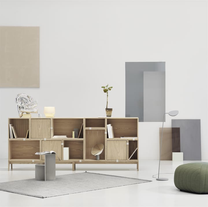 System półek Stacked 2.0 z tylną ścianką, duży, dąb Muuto