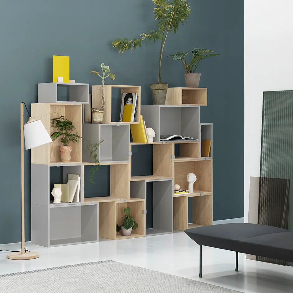 System regałów Stacked 2.0 otwarty, duży, dąb Muuto