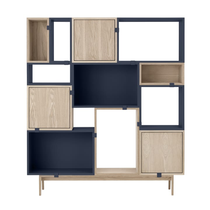 System regałów Stacked 2.0 otwarty, średni - Błękit północny - Muuto