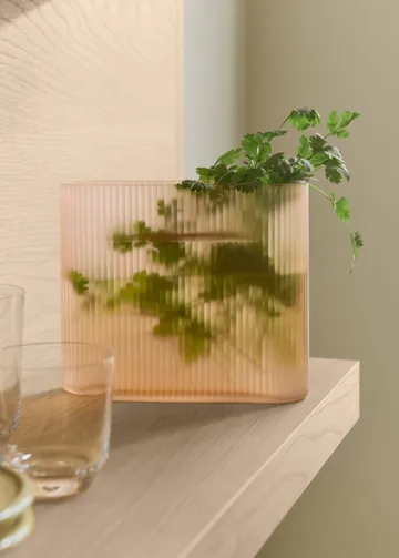 Wazon Ridge z mrożonego szkła 16,5 cm - Jasnopomarańczowy - Muuto