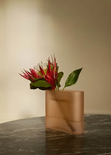 Wazon Ridge z mrożonego szkła 16,5 cm - Jasnopomarańczowy - Muuto