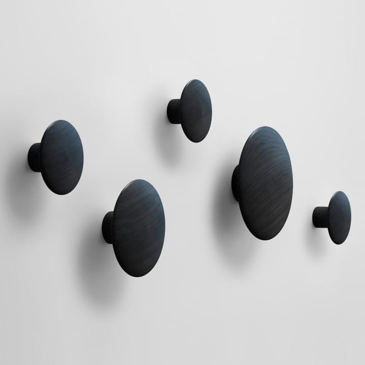 Wieszak Dots czarny, Ø9 cm Muuto